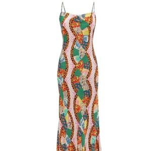 RHODEJemima Patchwork-Print Crepe De Chine Slip Dress